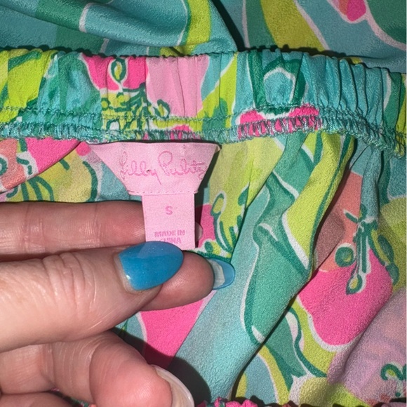 Lilly Pulitzer Farrah Strapless Jumpsuit Crystal Water Island Cocktail Print S - Picture 6 of 7